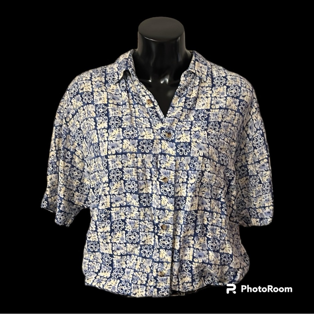 Short Sleeve Button Down Shirt | Christopher Rand | Men’s Large | 100% Rayon